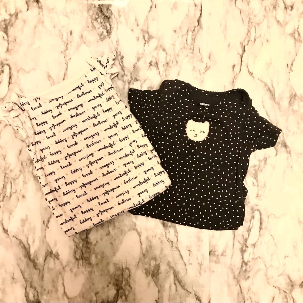 2 Adorable Girls Onesies. Great Cond. 18M